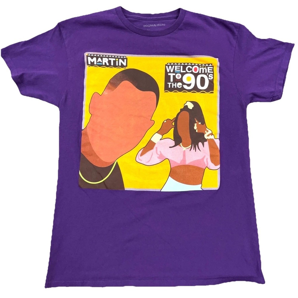 Martin Shirt Men Medium Purple TV Show Lawrence 90s Retro VTG Hip Hop Rap Adult